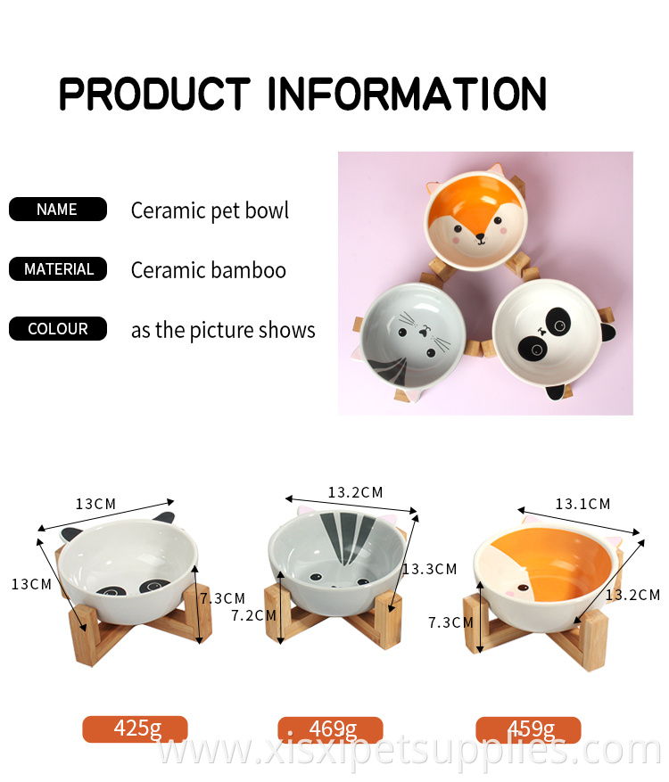 Factory Wholesale Ceramic Pet Cat Dog Food Bowl With Stand